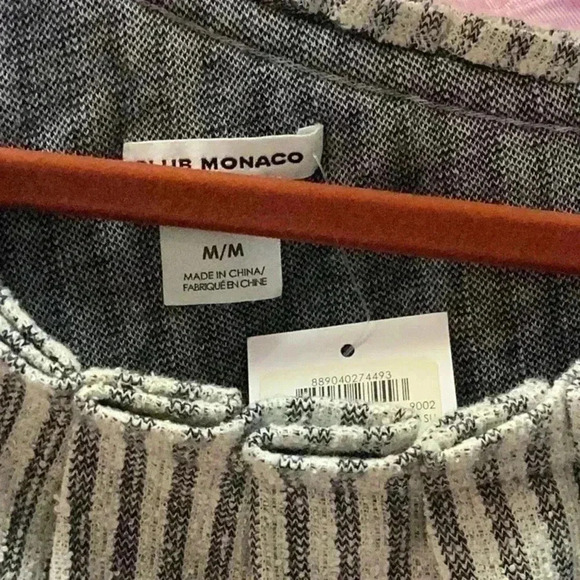 Club Monaco One-Shoulder Striped Ruffle Top Size M - Picture 6 of 8